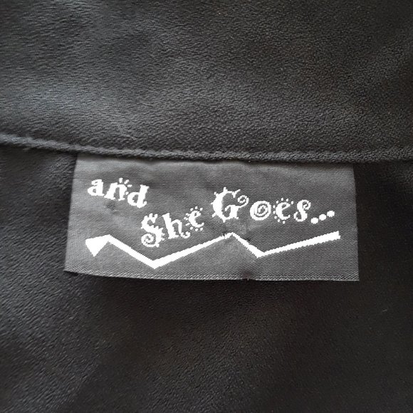 Vintage 1980s Black G Buckle V Neck Button Down Vest - Picture 8 of 11